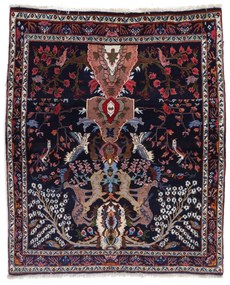 Sarouk Tappeto 140 x 170 Blu (Iran) Annodato A Mano