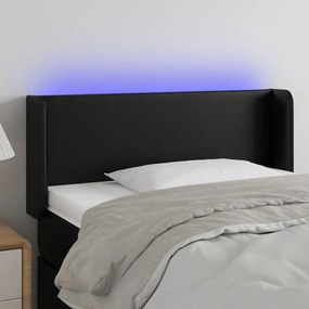 Testiera A Led Nera 93x16x78/88 Cm İn Similpelle /