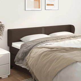 Testiera Ad Orecchio Marrone 183x23x78/88 Cm İn Similpelle /