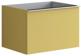 Mobile da bagno sotto lavabo Pixel plain giallo laccato L 60 x H 40 x P 45.5 cm 2 cassetti, lavabo non incluso
