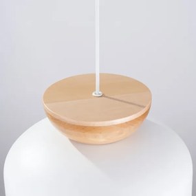 Sollux SL.1350 - Lampadario a sospensione con filo MARION 1xE27/15W/230V diametro 29,5 cm bianco