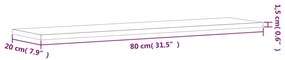 Mensole Parete 4pz Grigio Sonoma 80x20x1,5cm Legno Multistrato