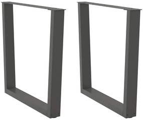 Gambe Tavolo Pranzo A V 2 Pz Antracite 80x(72-73,3)cm Acciaio /