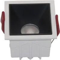 Faretto Incasso Moderno Alfa Led Alluminio Bianco Diffusore Nero Dimm.