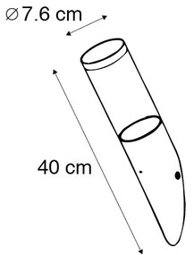 Lampada da parete esterna moderna grigio scuro IP44 con sensore crepuscolare - Rox