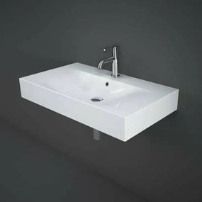 Lavabo sospeso 80cm in ceramica bianca Rak Des