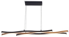 Lampadario Moderno Fioritura Acciaio Nero Alluminio Led 38W 2300 - 3000 - 4000K