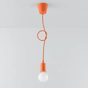 Lampadario su filo DIEGO 1xE27/60W/230V arancione