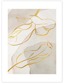 Quadro con foglie oro e giallo | Inspio