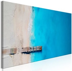 Quadro Sea and Wooden Bridge (1 Part) Narrow Blue  Colore Beige, Dimensioni e Misure 150x50