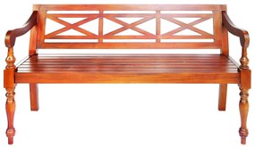Panchina batavia 136 cm legno massello di mogano marrone scuro