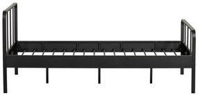 Letto singolo in metallo nero con griglia 120x200 cm Mees - WOOOD