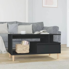 Tavolino da salotto nero 90x49x45 cm in legno multistrato