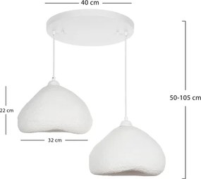 Brilagi - Lampada a sospensione con cavo WABI SABI 2xE27/40W/230V Ø 45 cm, bianco