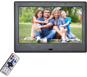 Sencor - Cornice per foto digitale con altoparlante 230V nero + telecomando