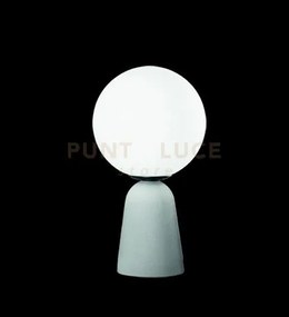 Lumetto rock cemento con vetro  bianco 1 luce attacco e14 d.15cm