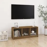 Mobile Porta TV Marrone Miele 104x33x41 cm in Legno di Pino