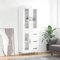 Credenza Bianco Lucido 69,5x34x180 cm in Legno Multistrato 3198627