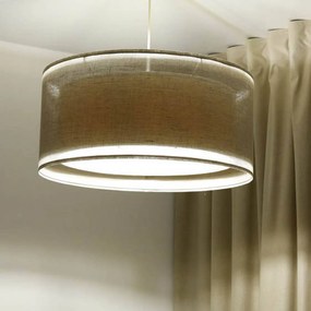 Maco Design Lampada a sospensione Duo Den Light, beige, Ø 50 cm, lino, PVC