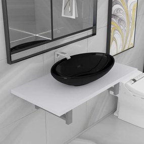 Set Mobili Da Bagno 2 Pz Ceramica Bianco /