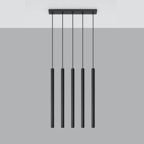 Sollux SL.0472 - Lampadario a sospensione con filo PASTELO 5 5xG9/8W/230V nero