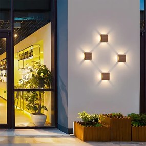 Brilagi - Applique da esterno a LED QUADRAY, 6W/230V, finitura effetto legno, IP54