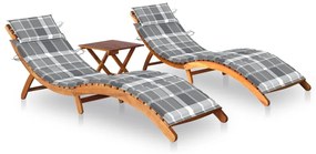 Lettini Prendisole 2 Pz Con Tavolo E Cuscini İn Legno Dacacia /
