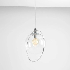 ALDEX Lampada a sospensione Aura, cromo, metallo, vetro, trasparente, E27