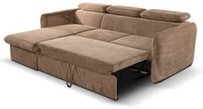 Divano angolare letto BEJA beige con contenitore, lato sinistro