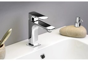 Rubinetto per lavandino in argento lucido verticale Spy – Sapho