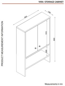 Pensile bagno VIRA 90x59 cm bianco