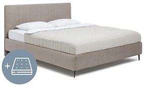 Letto matrimoniale imbottito grigio tortora con materasso incluso/con rete inclusa 180x200 cm Noira Slim – Bonami Selection