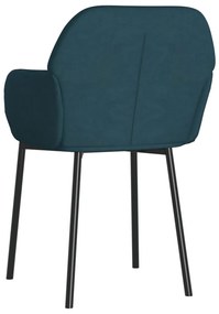 Sedie da pranzo 2 pz blu in velluto