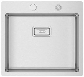 Lavello semincasso 1 vasca RODI Box Lux 57 inox L 50.5 x L 55 x P 20 cm argento