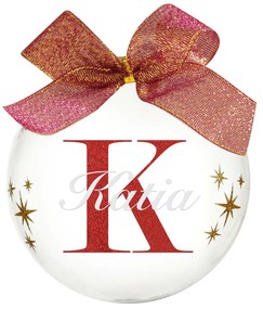 Pallina natale con nome Katia 10cm