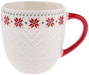 Tazza bianca in porcellana a tema natalizio 630 ml Knitting – Dakls