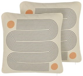 Set di 2 cuscini multicolore con motivo geometrico 45 x 45 cm CALIBRACHOA Beliani