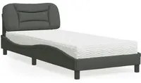 Letto con Materasso Grigio Scuro 80x200 cm in Tessuto 3208493