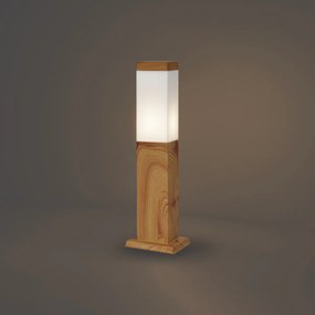 Lampada da terra moderna da esterno in acciaio con stampa legno 45cm IP44 - Malois