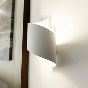 Applique Moderna 1 Luce Ubbe A Fascia In Acciaio Bianco