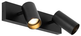 Faretto moderno da soffitto nero orientabile a 2 luci - Jeana Luxe
