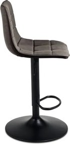 Sgabello girevole in ecopelle Antracite e struttura in metallo Arca 2 pezzi