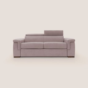Giunone divano letto con materasso alto 18 cm e poggiatesta reclinabili in tessuto impermeabile T02 rosa