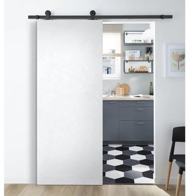 Porta scorrevole Side in mdf bianco, L 93 x H 212 cm, con binario Industrial Reversibile