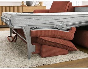 Divano angolare color mattone allungabile (con composizione variabile) con rivestimento in velluto a coste Augustin – Bobochic Paris