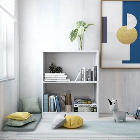 Libreria Bianco Lucido 60x24x76 Cm İn Legno Multistrato /