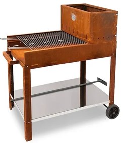Barbecue A Legna In Acciaio Corten 45x50 Design Moderno Flipper Clementi