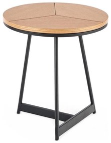 Tavolino CARIDA 49x45 cm nero/quercia