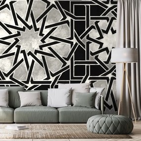 Carta da parati – Mosaico Orientale in Bianco e Nero