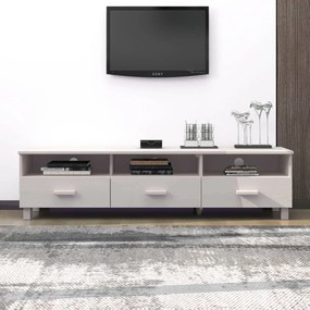 Mobile Tv Hamar Bianco 158x40x40 Cm İn Legno Massello Di Pino /